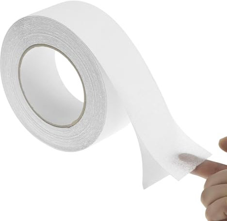 QWORK® Nastro Adesivo Antiscivolo Trasparente 5 cm x 10 m, Ideale per Superfici Interne ed Esterne, Impermeabile e Facile da Installare