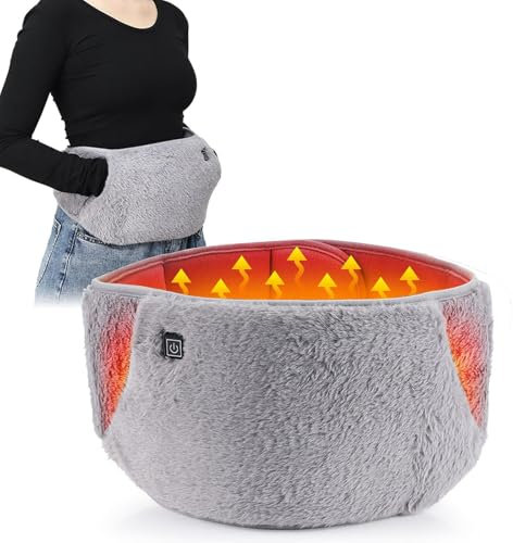 Cinturón de Cintura Con Calefacción USB, Almohadilla Térmica para Período Con Bolsillos para las Manos, 3 Niveles de Calor, Cinturón Eléctrico
