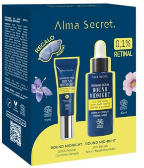 Pack Cofre Sérum Facial Retinal 0,1% Multi-Encapsulado + Contorno Ojos Antiarrugas Iluminador Regenerador Hidratante Vegano Cuidado Noche Todo Tipo De Piel Sérum Rejuvenecedor ECOCERT COSMOS NATURAL