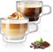 glastal 350ml Latte Macchiato Gläser Doppelwandige Kaffeegläser 2er Set Stapelbare Kaffeetassen Glas, Doppelwandig Kaffeeglas Teegläser mit Henkel für Cappuccino,Tee, Milch,Geschenk für Frauen Männer