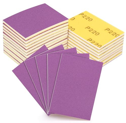 20 Piezas Grano 220 Esponjas de Lijado, Almohadillas de Lija Esponja Abrasiva Manual Lavable y Reutilizable Taco Abrasivo de Lijado para Madera Metal Cocina Muebles