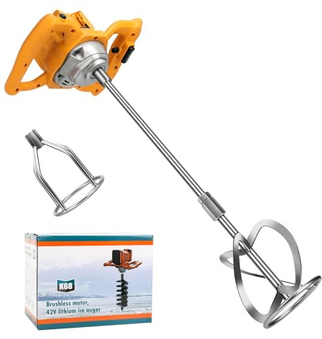 Mezclador a batería para pintura y hormigón compatible con Dewalt 20V batería (sin batería), Agitador eléctrico sin escobillas con 6 velocidades y 2 palas agitadoras, para mezclar mortero pintura