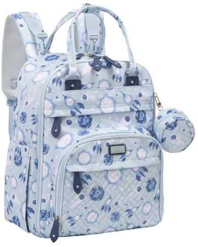 BabbleRoo Diaper Bag Backpack - Baby Essentials Travel Tote - Multi Function Water-Resistant Diaper Bag, Travel Essentials Baby Bag with Changing Pad, Stroller Straps & Pacifier Case - Unisex, Cosmic