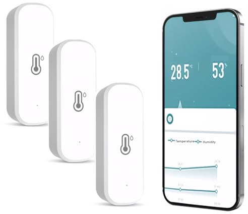 Mengshen 3-pack WiFi-hygrometer termometer smart temperatursensorer hem fuktighetsmätare kit med APP flerrumsvarningssystem för baby växthus vinkällare