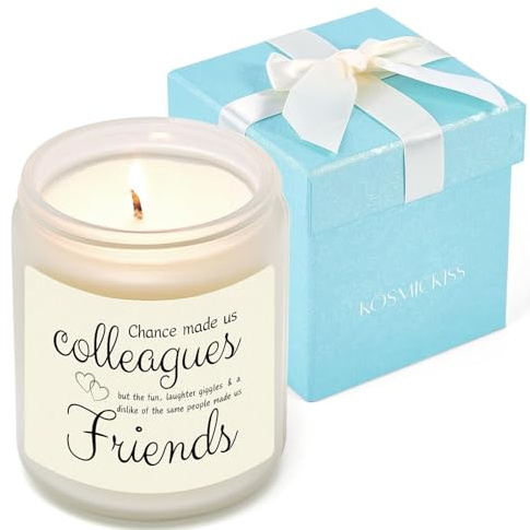 Personalised Leaving Gifts for Colleagues Women, Gifts for Work Colleagues, Bestie, Goodbye Farewell Christmas Birthday Presents for Coworkers, Best Friend-Lavender Scented Candle