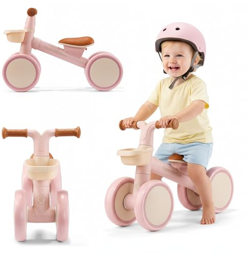 HyperMotion 4-hjulig babyvagn med Tobi mini rosa korg, barnbärare 12–36 månader, ultralätt 2 kg