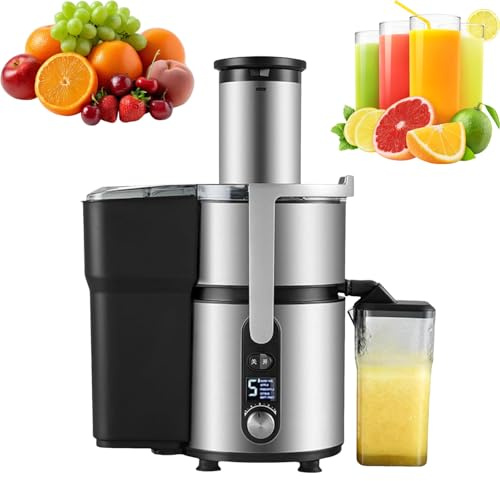 Extractor Centrífugo De Exprimidor Con 5 Configuraciones De Velocidad, Máquina Para Hacer Jugo De Naranja De Acero Inoxidable De 1250 W, Canal De Alimentación Grande De 84 Mm Para Frutas Enteras, Verd