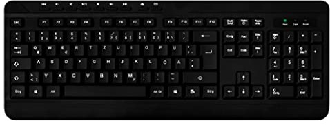 Media Range Teclado multimedia QWERTZ MROS102 con cable negro