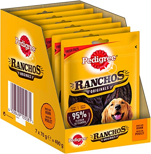 Pedigree Hundesnacks Hundeleckerli Ranchos Originals, 7 Packungen (7 x 70 g)