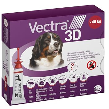 Vectra Vectra 3D Spot-on Solution 3 pipettes 8 ML pour Chiens 40 kg Rouge