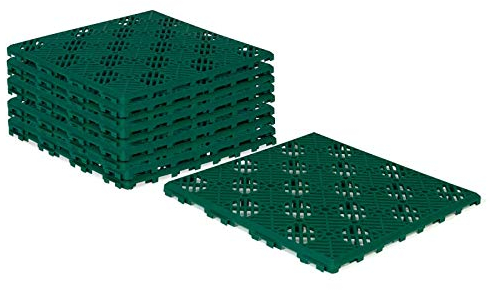 IDMarket - 10 Stück Bodenfliesen für den Garten, Grün, 29,5 x 29,5 cm
