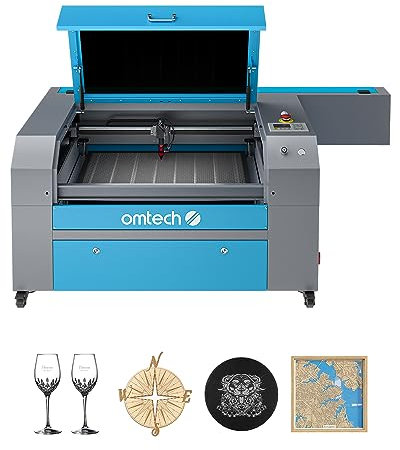 OMTech Graveur Laser CO2 100W 500x700 mm, Machine de Gravure au Laser Industrielle avec Focalisation Automatique, Panneau de Contrôle Numérique, Graver sur Bois Verre Acrylique