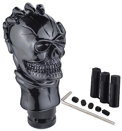 Padaodao Skull Gear Knob Skeleton Gear Stick Knobs Shift Lever Head Shifter Grip Handle for Most Manual Automatic Vehicles SUV Truck Cars, Black