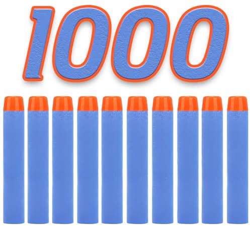 König Design Nerf Pfeile - 1000 Stück Nerf Darts Nerf Munition Pfeile Dart Bullets Refill Darts Foam Pfeile für N-Strike Elite Blasters Series Hasbro Fortnite