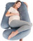 Cute Castle Pregnancy Pillows, Soft U-Shape Maternity Pillow with Removable Cover - Full Body Pillows for Adults Sleeping - Pregnancy Must Haves - Jumbo 57 Inch - Grey