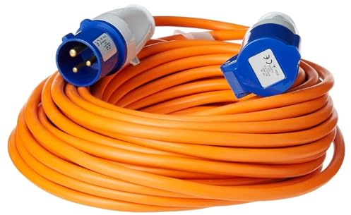 CONNEXION 10M 15M 25M Caravan & Camping Electric Hook Up Cable – 16A 240V Heavy-Duty Mains Extension Lead, Camping Hook Up Power Cable for Caravans, Campervans, Motorhomes (25m, 1.5mm)