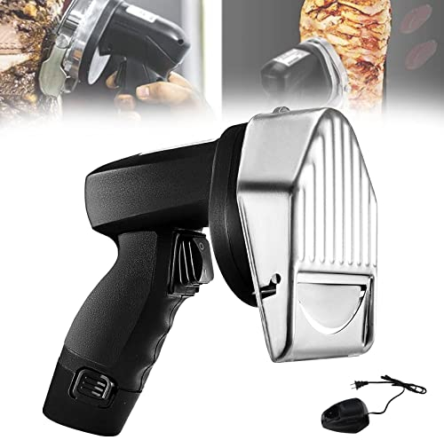 Cortadora de Kebab eléctrica con Cuchillo de Kebab Turco de Mano de 80 W, máquina cortadora de Carne en rodajas Comercial de Acero Inoxidable, Cuchillo de Kebab Shawarma Doner