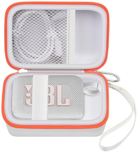Carry Case Compatible with JBL Go 4 - Portable Bluetooth Speaker Box Pro Sound, Also for Go 3/Go3 Eco/Go2 Waterproof Mini Wireless Speaker - Case Only (White)