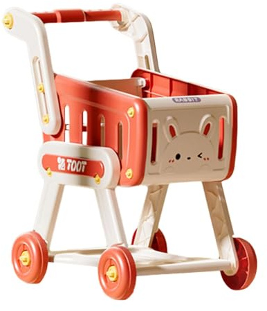 F Fityle Caddie de supermarché pour Enfants, Jouet éducatif, Jeu de Simulation interactif, Jeu de rôle, Cadeau d'anniversaire pour bébé, Rouge