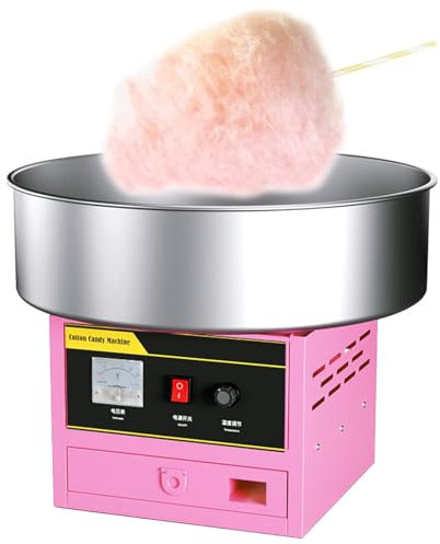 oiakus Máquina Comercial De Algodón De Azúcar De 1200 W, Máquina De Algodón De Azúcar, Control De Temperatura Infinito, Material De Acero Inoxidable 304, para Celebraciones De Fiestas De Cumpleaños