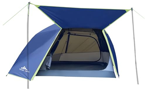 ThreeBears 2-Personen Zelt – Wasserdicht & Winddicht, Leichtes Trekkingzelt mit Aluminium Gestänge & Wasserfestem Polyester, Ideal für Camping, Wandern, Bergsteigen & Reisen – Schneller Aufbau