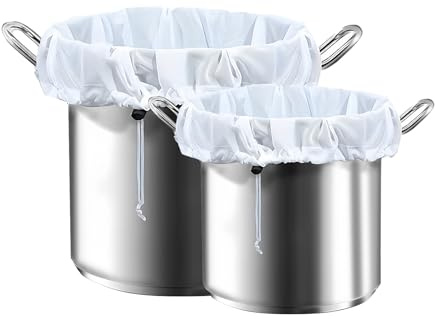 LANANUVO 2 Pieza Filtro Cerveza Poliéster Bolsas de Filtro de Cerveza, Bolsa Colador de Malla Fina con Cordón Reutilizables Bolsa de Gasa Filtrantes para Mermelada Vino Frutas, Manzana, Yogurt