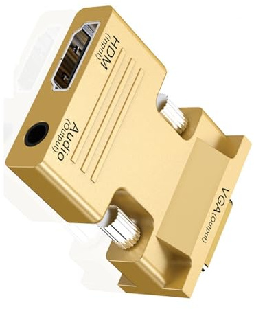 RETUOLWAG Adaptador HDTV a VGA de durabilidad con salida de 1080P y puerto de 3,5 mm para dispositivos de visualización, amplia compatibilidad con adaptador HDMI a VGA