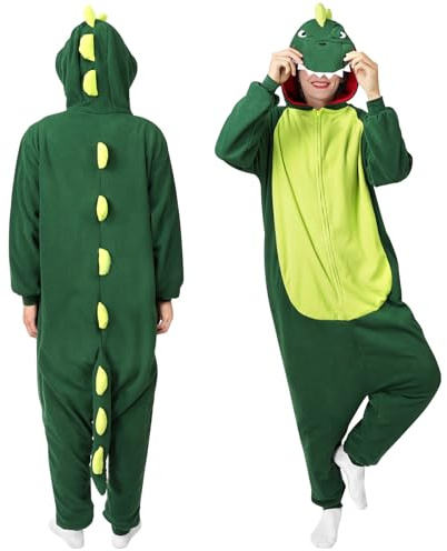 flintronic Unisex djur onesie vuxen, vuxen djur pyjamas, nattkläder onesies för halloween jul cosplay fest kostym huva myskläder