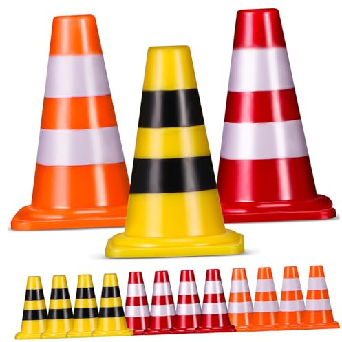 Gogogmee 15 Pcs Mini Traffic Cone for Road Cones Educational Play for Cognitive Development for Creative Traffic Scene Learning and Play
