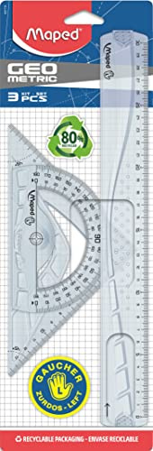 Maped 897118 Geometri-set för vänsterhänta användare, 3 delar, transparent