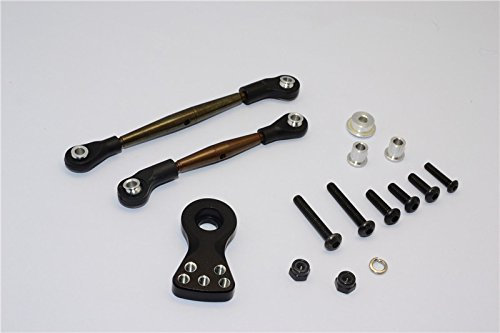 GPM Tamiya Lunch Box Upgrade Parts Spring Steel Modified Anti-Thread Steering Tie Rod With Servo Horn - 1 Set Black
