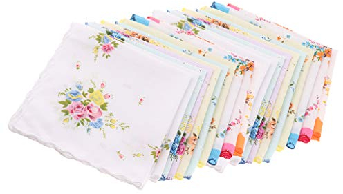 Sharplace 20 Stk. Damen Taschentücher Einstecktuch Stofftaschentücher aus Baumwolle, Weich und atmungsaktiv Damentaschentücher 30cm