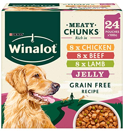 WINALOT Meaty Chunks Mixed in Jelly Wet Dog Food 24x100g