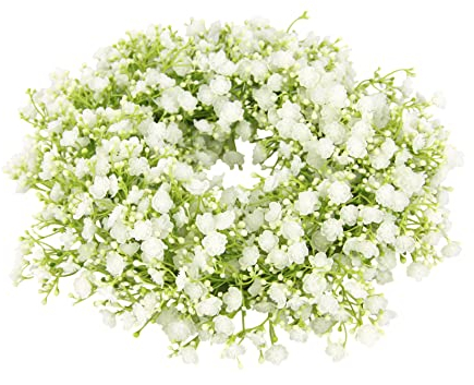 Künstlicher Kranz Schleierkraut Girlande Kerzenkranz Tischkranz Tischdeko Wanddeko Türdeko Hochzeitsdeko Kunstblumen Pflanze Gypsophila Blumen für Hochzeit Brautsträuße Dekoration Basteln