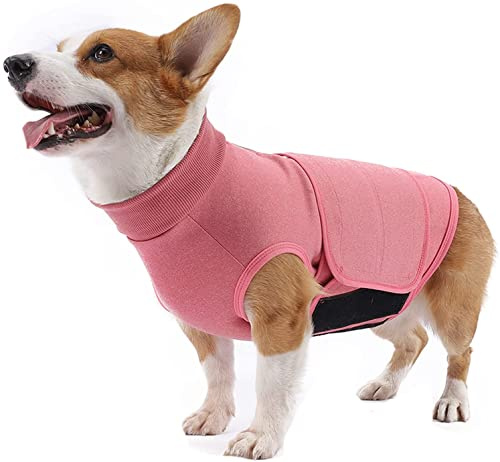 Chaleco de alivio de la ansiedad para perros y gatos, chaqueta suave para aliviar el estrés, fuegos artificiales, viajes, truenos para mantener la comodidad calmante para perros pequeños (XS, rosa)