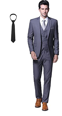 Cloudstyle Kostym herr slim fit 3 delar slips kostymer business herrkostym kavaj för bröllop