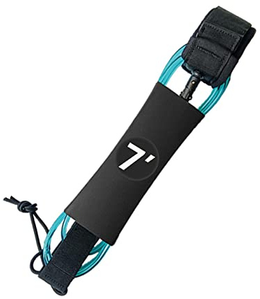 Harilla Surfboard Leash, Elastic Cord Surf Board Leg Rope Straight Stand up Paddle Board Leash, Wrist Strap for Stand up Paddle Boards, Water Sports, Blue, 7ft