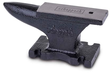 Scheppach Schmiedeamboss GEA4500 Black Edition Amboss Schmiedeboss Gusseisen | 230 x 80 x 105 mm | Ambossfläche 142 x 52 mm | 4 Aussparungen zur Befestigung auf einer Werkbank