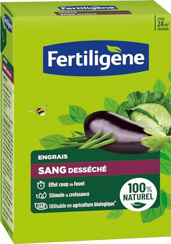 FERTILIGENE FSAN12 - Engrais Traditionel Sang Désséché UAB 1,2 kg - Effet coup de fouet - Pour une croissance optimale et continue - Jusqu'à 24m² fertilisées - Idéal pour les fleurs et le potager