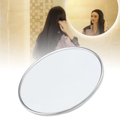 Luqeeg 30 x förstoringsspegel, 15 cm förstorad spegel med 3 monteringssugkoppar, reseförstoringsspegel, sminkspegel, lämplig för resor, smink (silver)