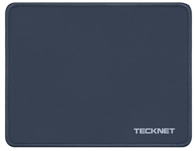 TECKNET Mouse Mat, 270 x 210 x 3 mm Gaming Mouse Pad - Dark Blue | Non-Slip Rubber Base, Waterproof Surface, Stitched Edges Mouse pad, Compatible with Laser and Optical Mice