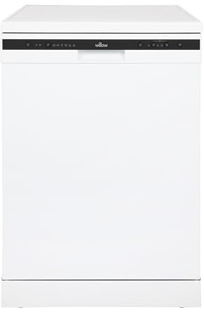 Willow WDW1260W 60cm Freestanding Dishwasher with Half Load Function, 13 Place Settings, Delay Start, Child Lock - White