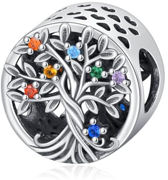 Eusense Árbol de la Vida Encantos para Pulseras 925 Sterling Silver Bead Familia Encantos Joyería Regalo para Mujeres Señoras Niñas