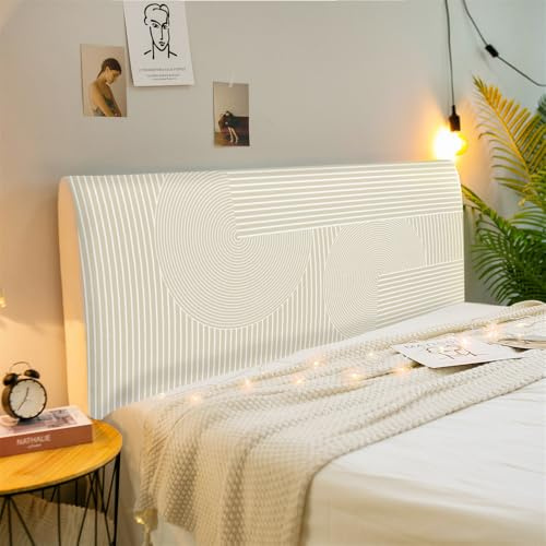 Hearda Semplice Copri Testata Letto Matrimoniale, Fodera per Testiera Letto Elasticizzata Lavabile Copri Testiera Letto all-Inclusive per Testiera Camera da Letto e Albergo (180cm,Bianco)