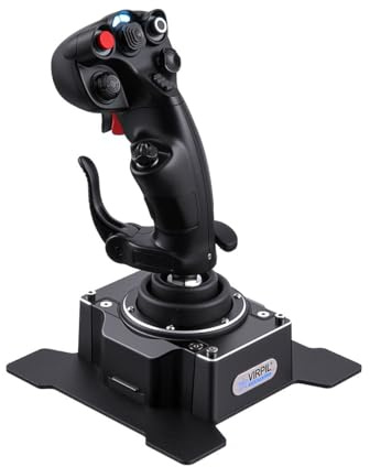 VIRPIL Controls CDT-AEROMAX-R – Joystick HOTAS de Précision avec Base pour Simulation de Vol PC, Contrôleur USB Gaming, Version Droite