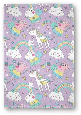 Peppa Pig Licensed Fleece Blanket | Super Soft Warm Bedtime Purple Lilac Design | Perfect for Home, Bedroom, Sleepovers & Camping 100 x 150cm