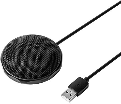 equlup USB Microphone, 360 Degree Omni Directional Condenser Laptop Mic Mini Wired PC Computer Microphone with 170 cm/5.6ft Cable for Meeting Business