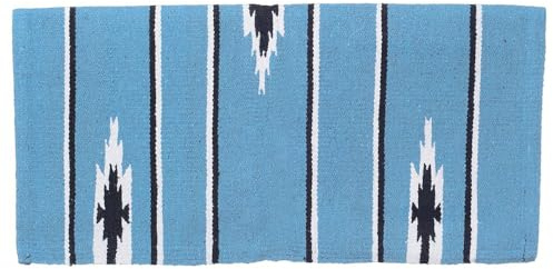 Tough 1 Sierra Acrylic Blend Saddle Blanket - 30 x 30 - Teal/Black/Cream