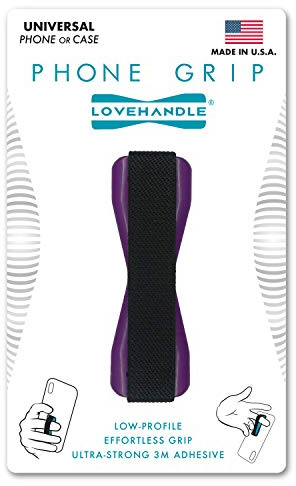 Love Handle dmd-03 Cell Phone Grip Love Handle Holds Device, Ultra Slim Pocket Friendly for Phone/Mini Tablet - Purple