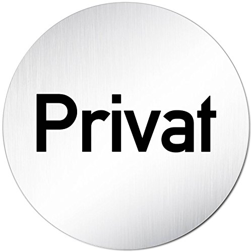 'Targhetta per porta pittogramma privata in alluminio (anodizzato) circa 100 mm Ø